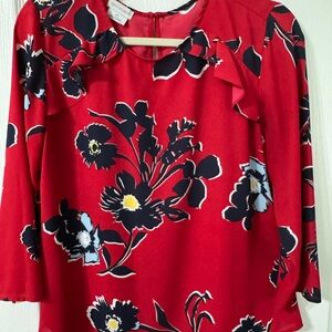 Van Heusen Red Floral Blouse